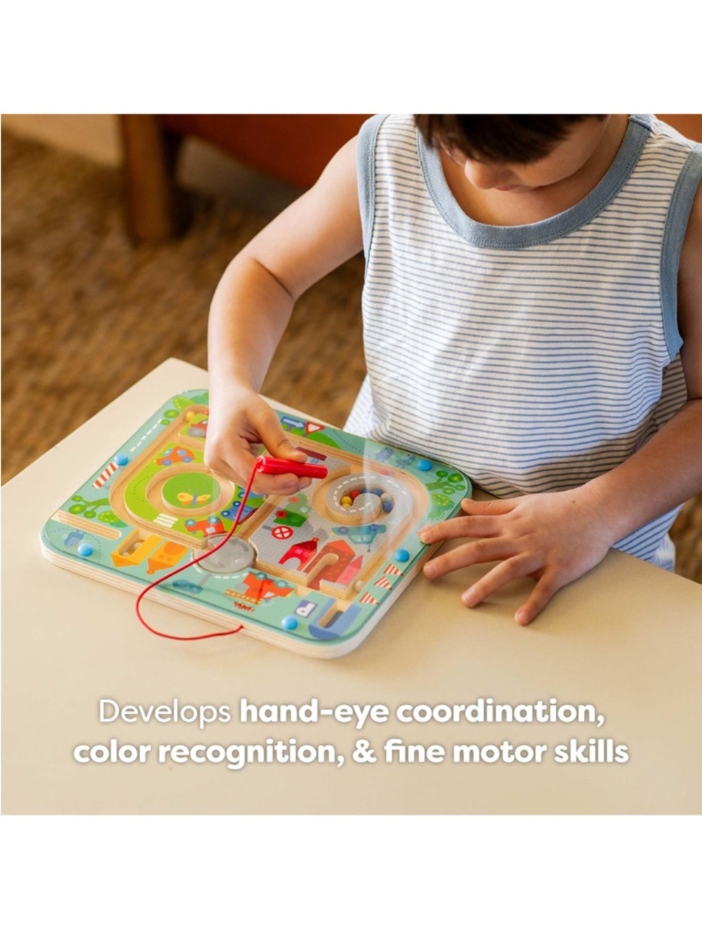 HABA Busy Board for Toddlers: Town Magnetic Maze Puzzle Game - Picture 3 of 7